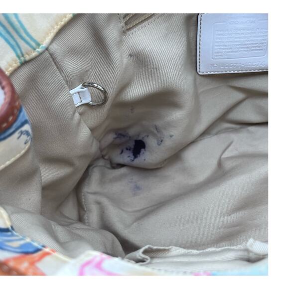 Coach 10674 Authenticated Hampton Multicolor Crayon Scribble Nylon Handbag Tote - Picture 8 of 11